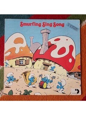 1980 The Smurfs Vintage Record Smurfing Sing Song Vinyl LP